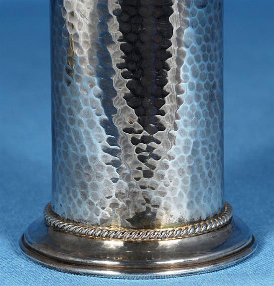 A George V Arts & Crafts silver sugar caster, by Albert Edward Jones, Height 168mm Weight: 5.7oz/180grms